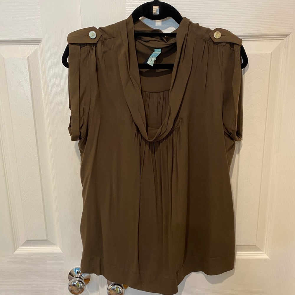 Jaloux Military inspired cowl neck blouse
